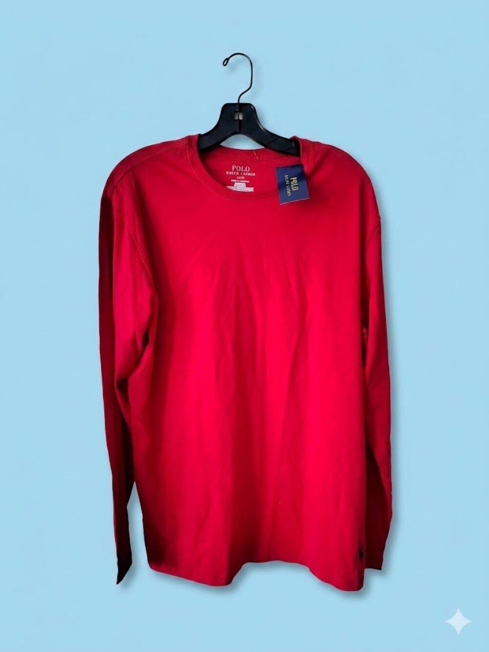 NWT Men's Polo Ralph Lauren  Size L Color Red Long Sleeve Shirt